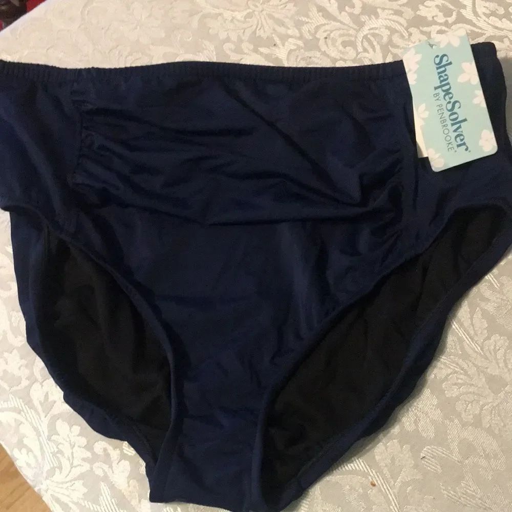 ShapeSolver by Penbrooke Navy High Waist Bikini Bottoms